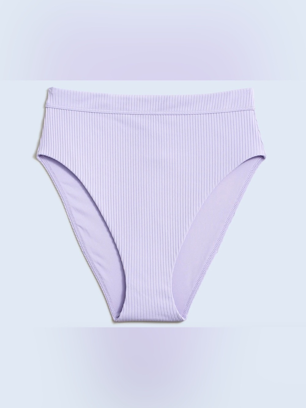 Like New - Madewell Ribbed High-Waist Bikini Bottom in Lavender